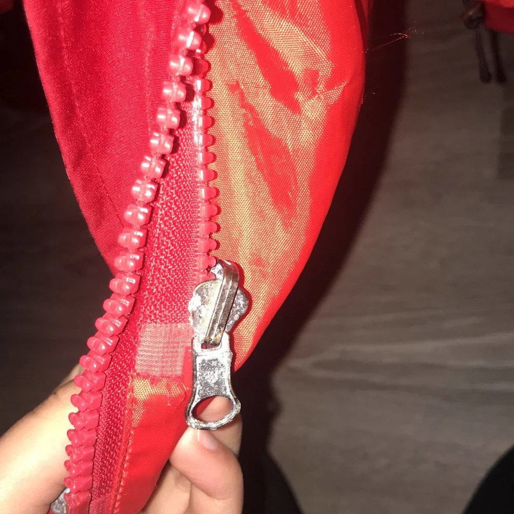 The North Face vintage red gore red waterproof double zip raincoat